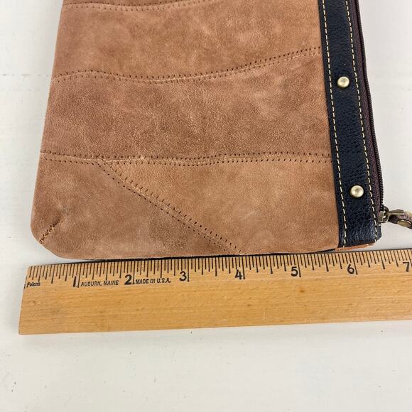 Vaan & Co Small Black  Brown Pieced Leather Wristlet Bag - Picture 5 of 6